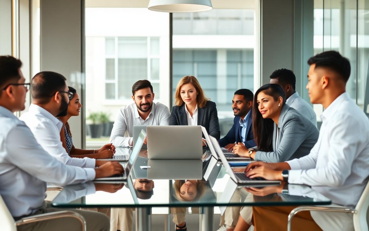 Reunião corporativa diversa